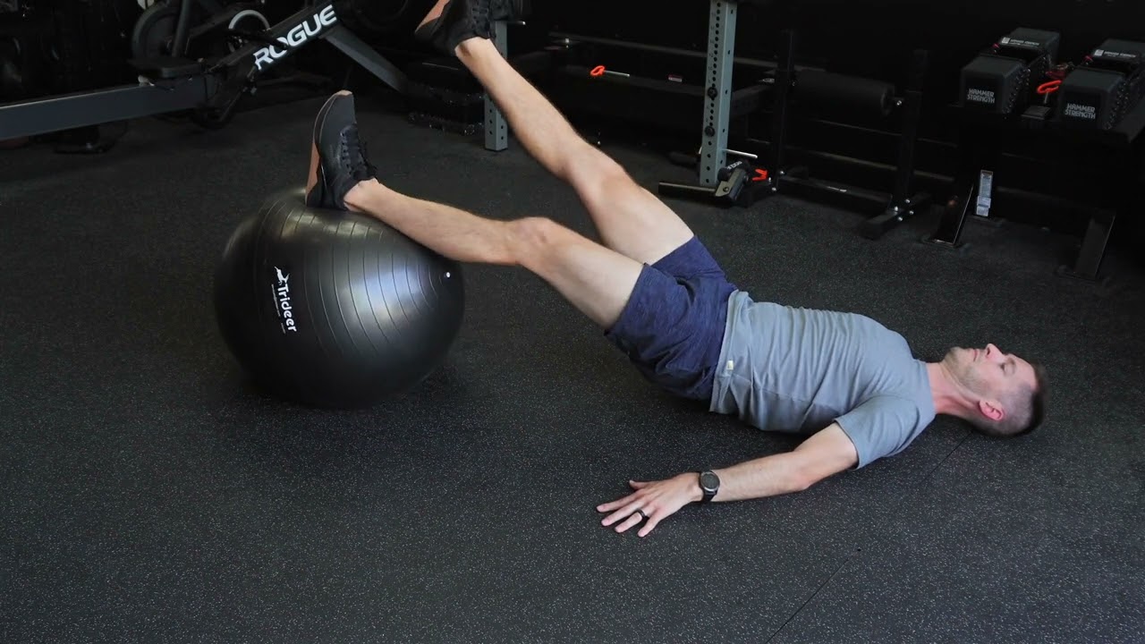 Single-Leg Stability Ball Hamstring Curl