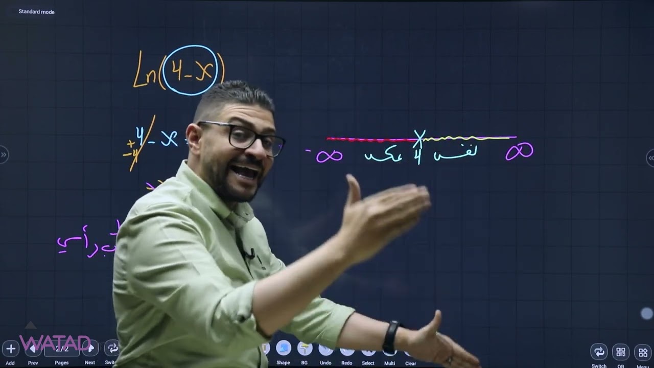 حل نموذج ٤ لماده الرياضيات الادبي الفصل الأول مع #الاستاذ_يزن_العقرباوي