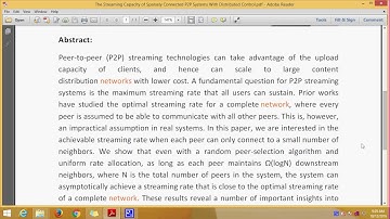 The Streaming Capacity of Sparsely Connected P2P Systems With Distributed Control