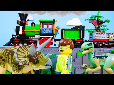 lego-jurassic-world-stop-motion-lego-jurassic-world:-park-visit---triceratops-attack-|-billy-bricks
