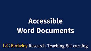 Checking Word Documents for Accessibility