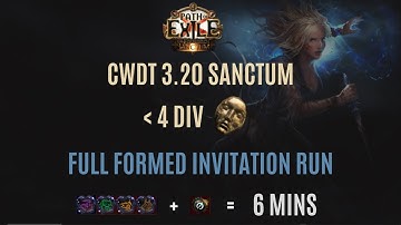 [POE 3.20] Budget CWDT ( Under 4 Divines ) - 6 Mins Full Formed Invitation Run