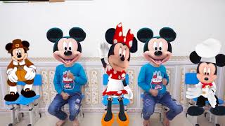 Five Little MICKEY & MINNIE MOUSE Jumping On The Bed Children Nursery Rhyme and Songs