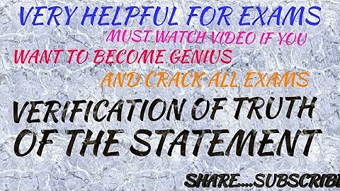 VERIFICATION OF TRUTH OF THE STATEMENT ..must watch video..!!