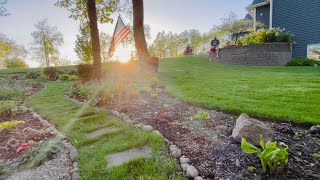 Straightening My Rock Path in My Garden, Weeding The Gully, Nate Smiles! LOL 😂 Lunchtime Gardening!