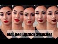 Red Lipstick Swatches | MAC Cosmetics | Medium Skintone