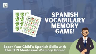 Spanish Vocabulary Memory Game | Montessori Language Activity for Kids