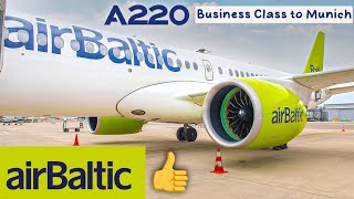 AIR BALTIC | BUSINESS CLASS | AIRBUS A220 to Munich | Flight Report (2023)