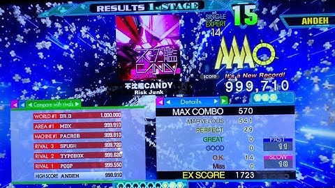 [DDR A20+] Yellow Candy (ESP-14) 999,710 PFC