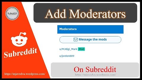 How to Add Moderators on Subreddit