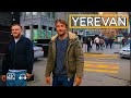 Walking Tour in Yerevan, Armenia, Winter last steps, February 22, 2024, 4K 60fps