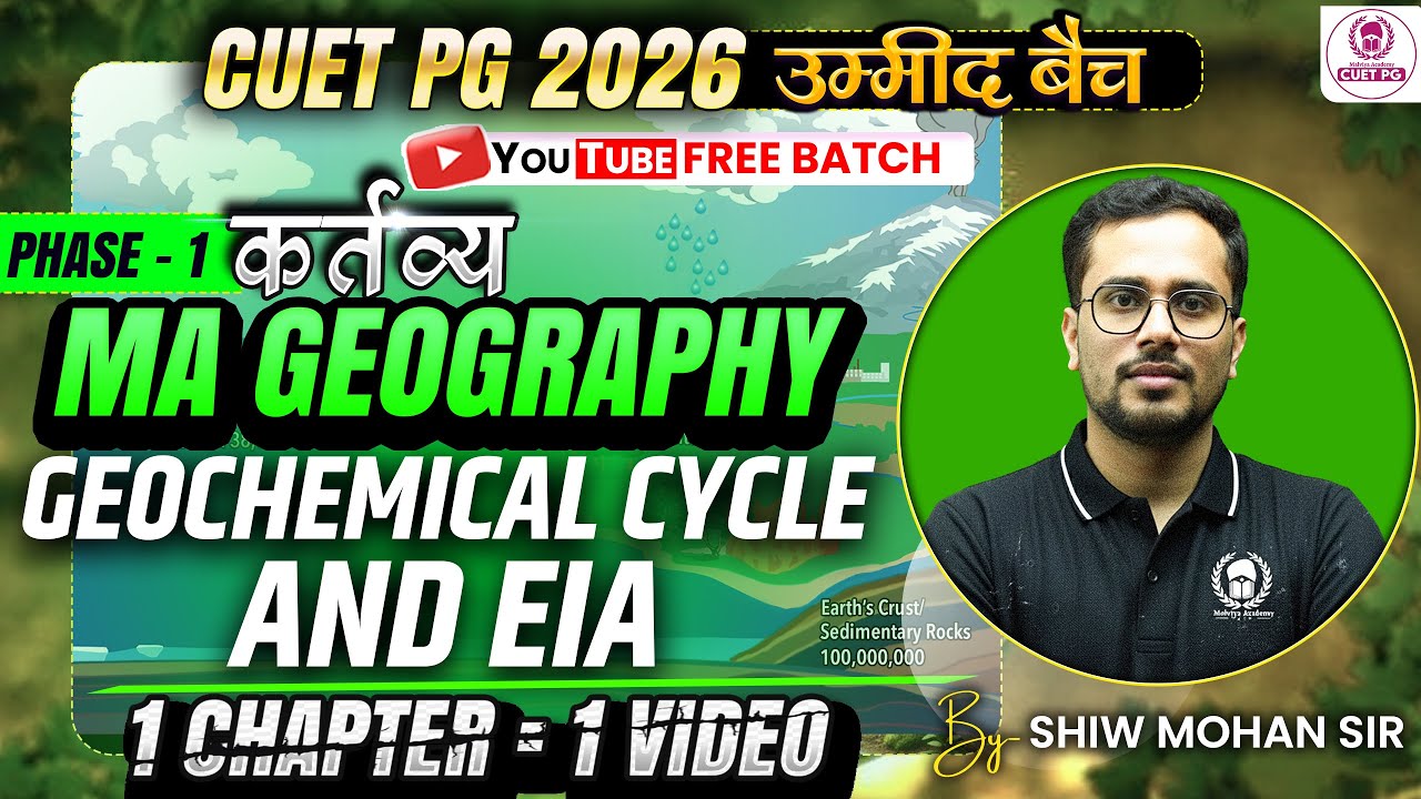 CUET PG 2026 MA Geography | Geochemical Cycle & EIA | Umeed Batch | Shiw Mohan Sir