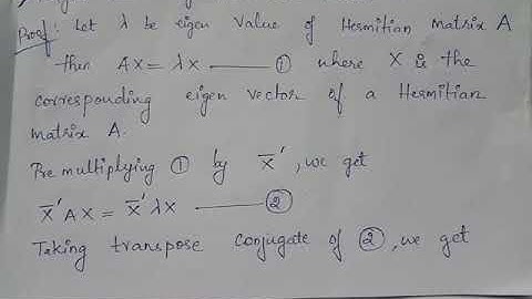 Eigen values of Hermitian matrix