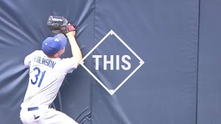 #THIS: Pederson saves game with catch at the wall