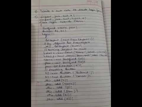 Program a awt code to create login form..