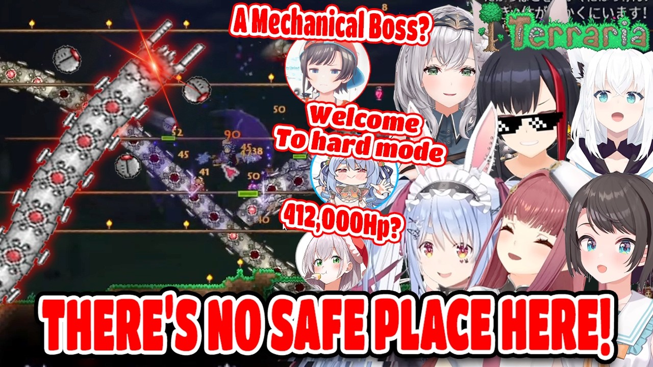 Hololive Girls Can’t Stop Screaming at The Destroyer in Terraria Hololive【ENG SUB】