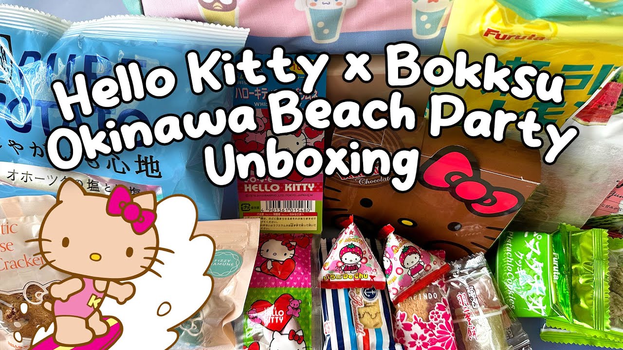 HELLO KITTY x BOKKSU OKINAWA BEACH PARTY  Japanese Snack Box Unboxing ASMR  