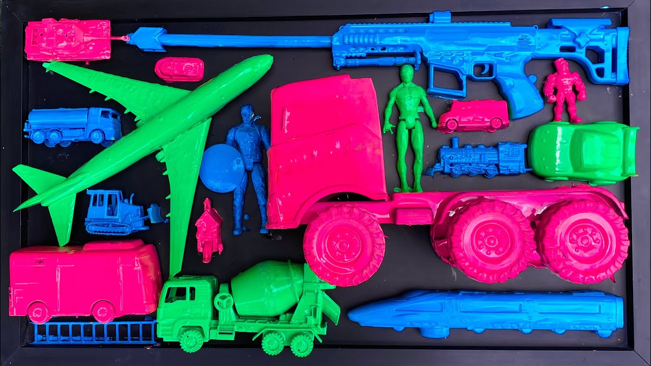 Membersihkan mobil mobilan,mobil truk trailer,mobil molen,bus tayo,kereta cepat,spiderman,truktangki