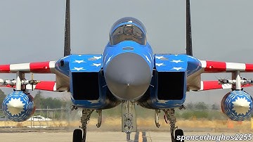 F-15C Eagle Engine Start Ups, Afterburner Takeoffs and Recoveries FRESNO ANG