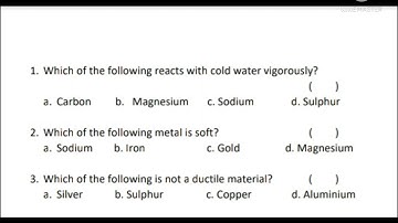 MCQ question for NCERT Science Class 8  chapter 4 Materials - metals and non metals