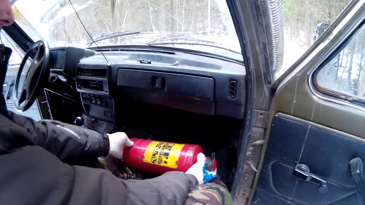 крепление огнетушителя в ниве - YouTube