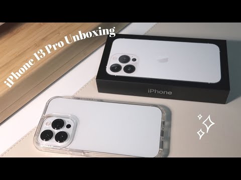 iPhone 13 Pro Unboxing 🤍 [ Silver, 256GB ☁️] | Clear Case + Tempered Glass Screen Protector