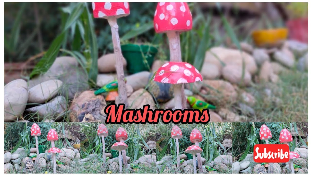How to make a Mushroom with Plaster of Paris Homemade craft H.T.A
