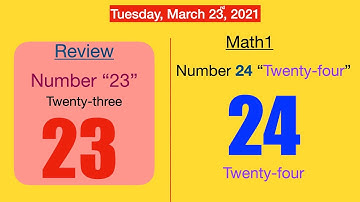 level Kindergarten1, Subject Math1, Number 24 "Twenty-four"