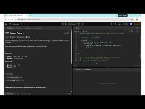 LeetCode 283: Move Zeroes Solution Explained in JavaScript