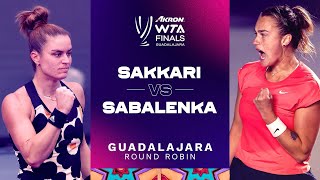 Aryna Sabalenka vs. Maria Sakkari | 2021 WTA Finals Round Robin | WTA Match Highlights