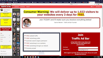 How to use Traffic Ad Bar and get up to 1000 free visitors every 3 days for free!