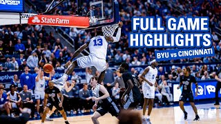 BYU Basketball vs Cincinnati || FULL GAME HIGHLIGHTS