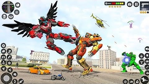 Superhero In Flying Robot Bike Transformation Game To Eliminate Evil Robot - Android Gameplay