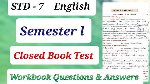 Std.7 | English | Semester - 1 | Closed Book Test -1 | Workbook  Answers |  Maharashtra Board