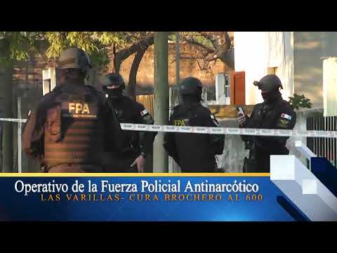 Operativo de la Fuerza Policial Antinarcótico en Las Varillas Cura Brochero al 600