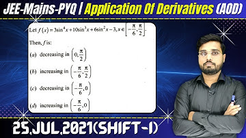 Let f(x) = 3sin4x + 10sin3x + 6sin2x – 3. Then, f is || Let