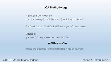 GREET Tutorial #1: Introduction to GREET and LCA