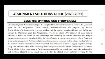 BEGS 183 Ignou Solved Assignment 2020-21