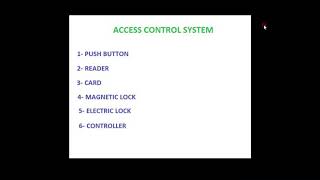 ACCESS CONTROL SYSTEM PART 1 (LIGHT CURRENT COURSE )