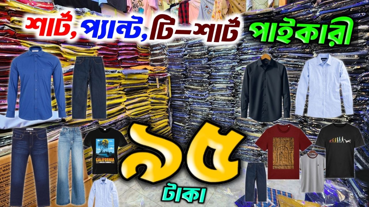 সরাসরি ফ্যাক্টোরি রেটে হাউজ থেকে টি-শার্ট, প্যান্ট🔥buying house business । t shirt wholesale market
