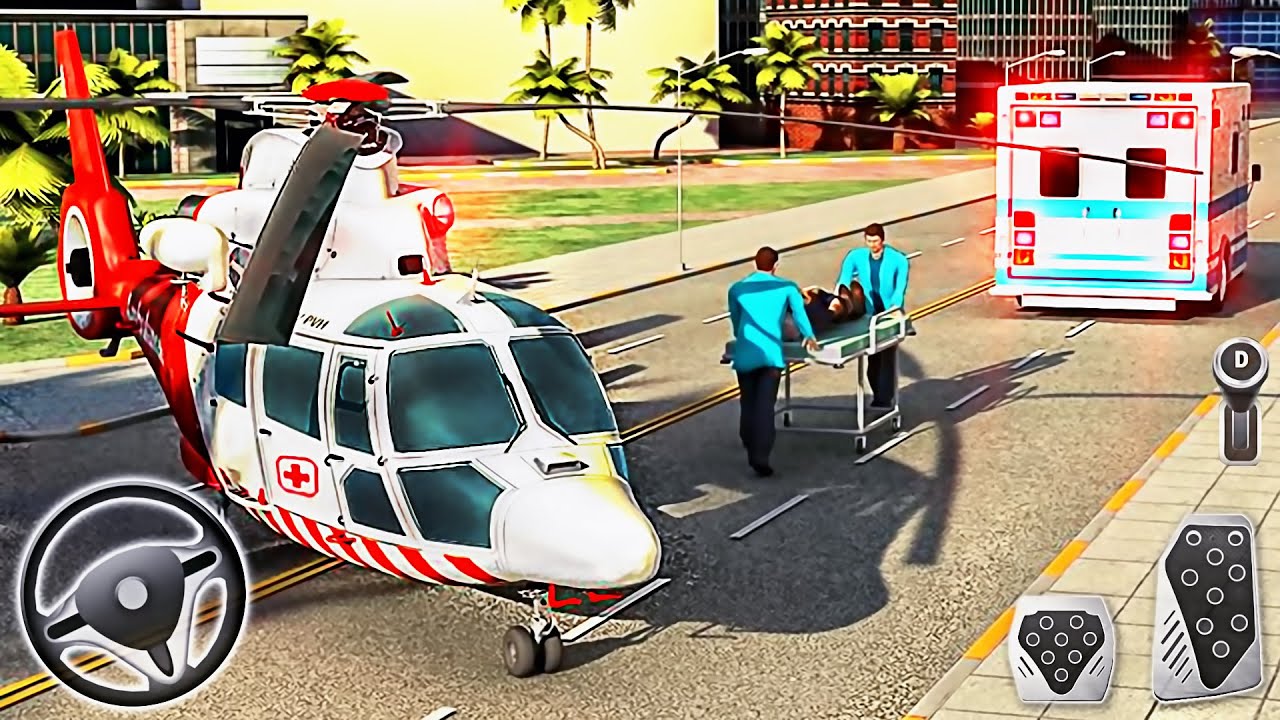 911 Helicopter Flying Rescue City Simulator Ambulance Emergency