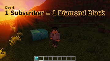Putting 1 Diamond Block For Every Subscriber I Get! - Day 4