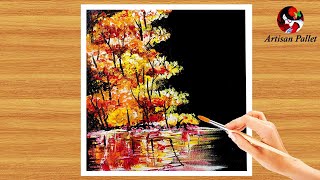 painting cotton acrylic swabs technique easy step beginners tutorial