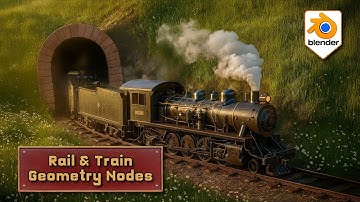 Build Railways in Minutes — Blender Geometry Nodes Train & Tracks (Loop-Ready)