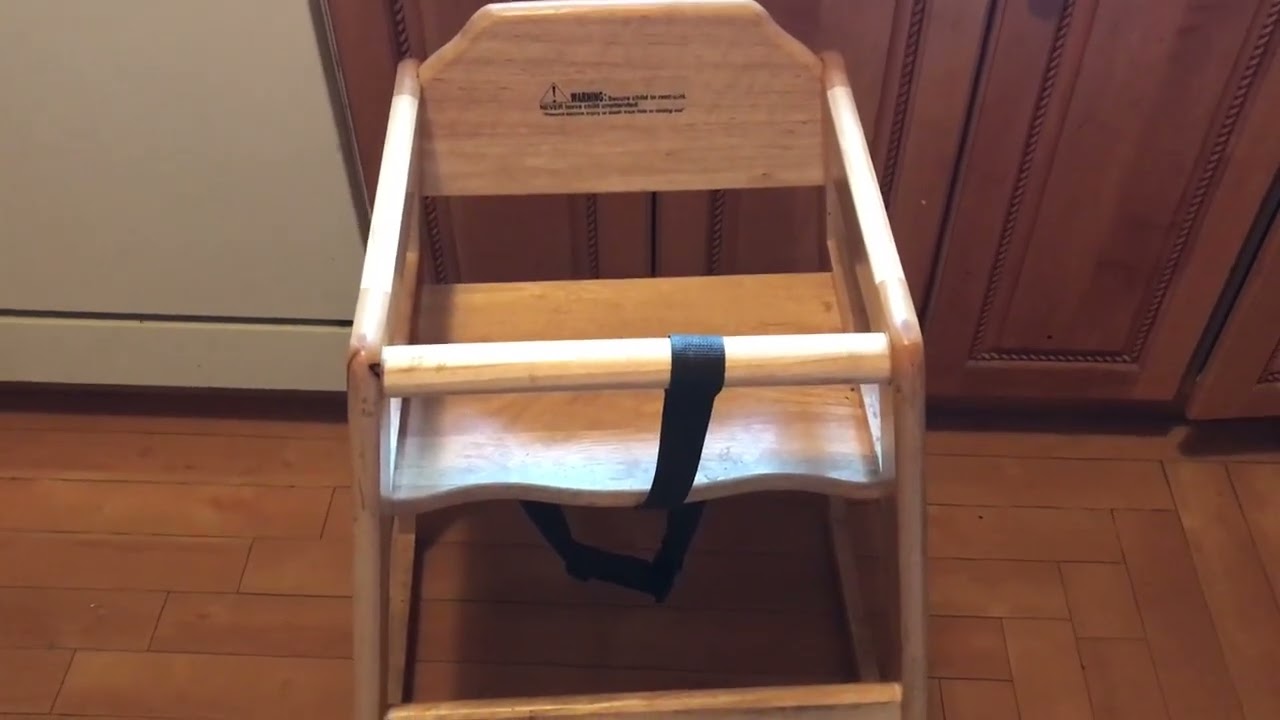 LA Baby Commercial/Restaurant Wooden High Chair, Natural