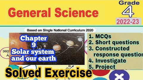 Class 4 Science Chapter 9 | Solar system and our earth |solved exercise|explanation| ilmi darasgah