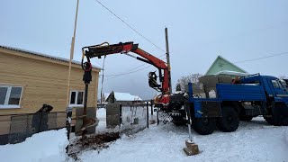 Начинаем бурение ,а грунт замерз 🥶 #shortvideo #бурениеколодца #камаз #копка #колодец