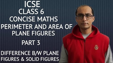 ICSE PERIMETER & AREA OF PLANE FIGURES DIFFERENCE B/W PLANE & SOLID FIGURES CONCISE MATHS CL.6 PART3