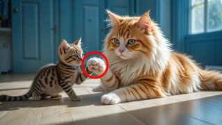 картинка: Котёнок рыси и пушистый рыжий нашли друг друга в снежную бурю — теперь они неразлучны