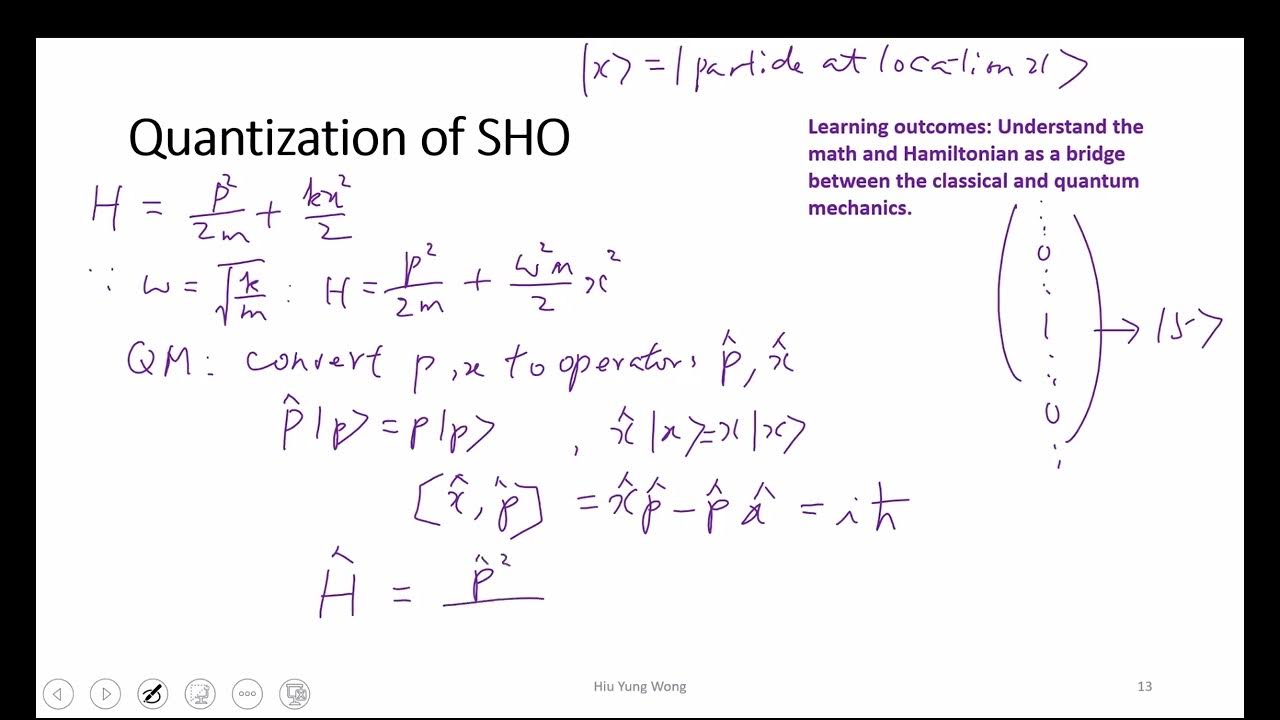L163 Quantization of Simple Harmonic Oscillator Part I YouTube